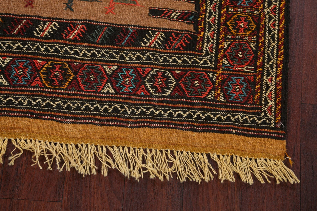 Tribal Sumak Kilim Hand-Woven Persian Area Rug 3x6