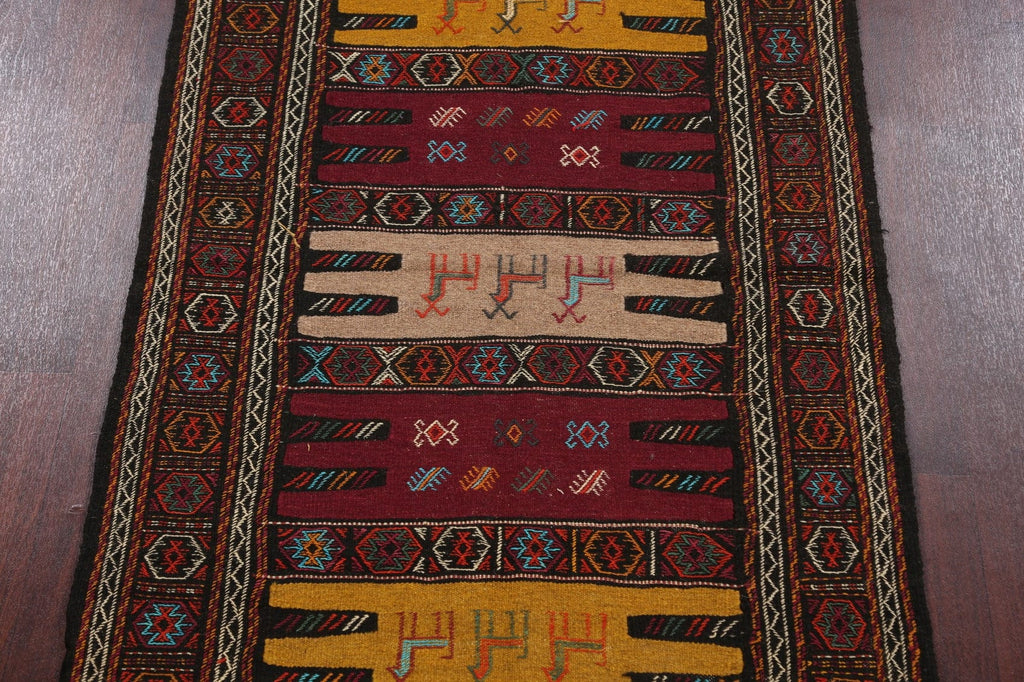 Tribal Sumak Kilim Hand-Woven Persian Area Rug 3x6