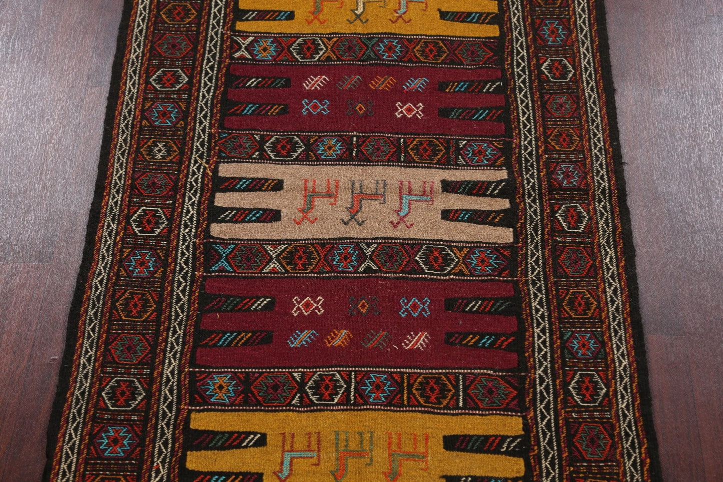 Tribal Sumak Kilim Hand-Woven Persian Area Rug 3x6