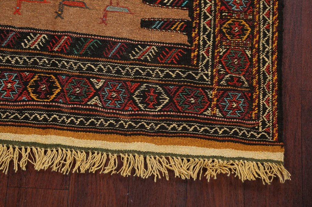 Tribal Sumak Kilim Hand-Woven Persian Area Rug 3x6