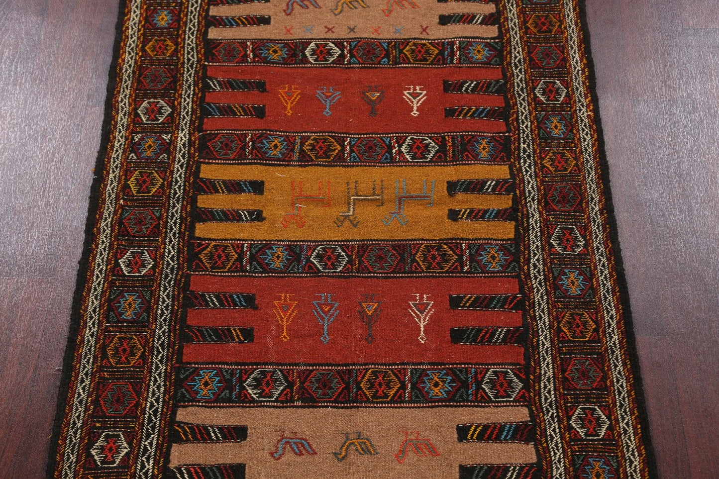 Tribal Sumak Kilim Hand-Woven Persian Area Rug 3x6