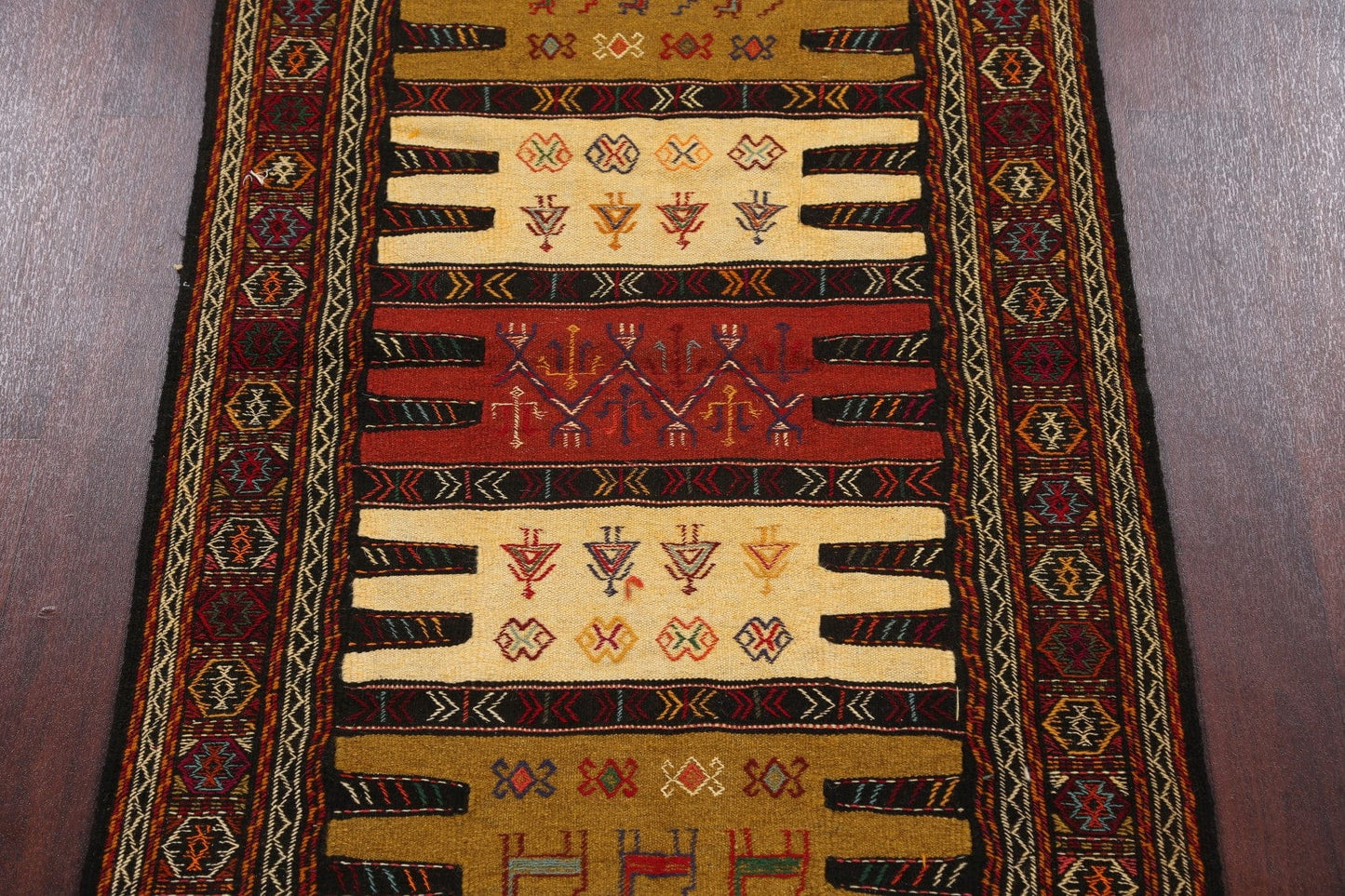 Tribal Sumak Kilim Hand-Woven Persian Area Rug 3x6