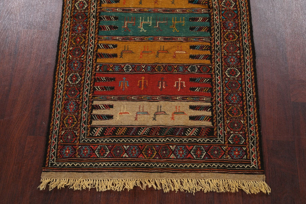 Tribal Sumak Kilim Hand-Woven Persian Area Rug 3x6