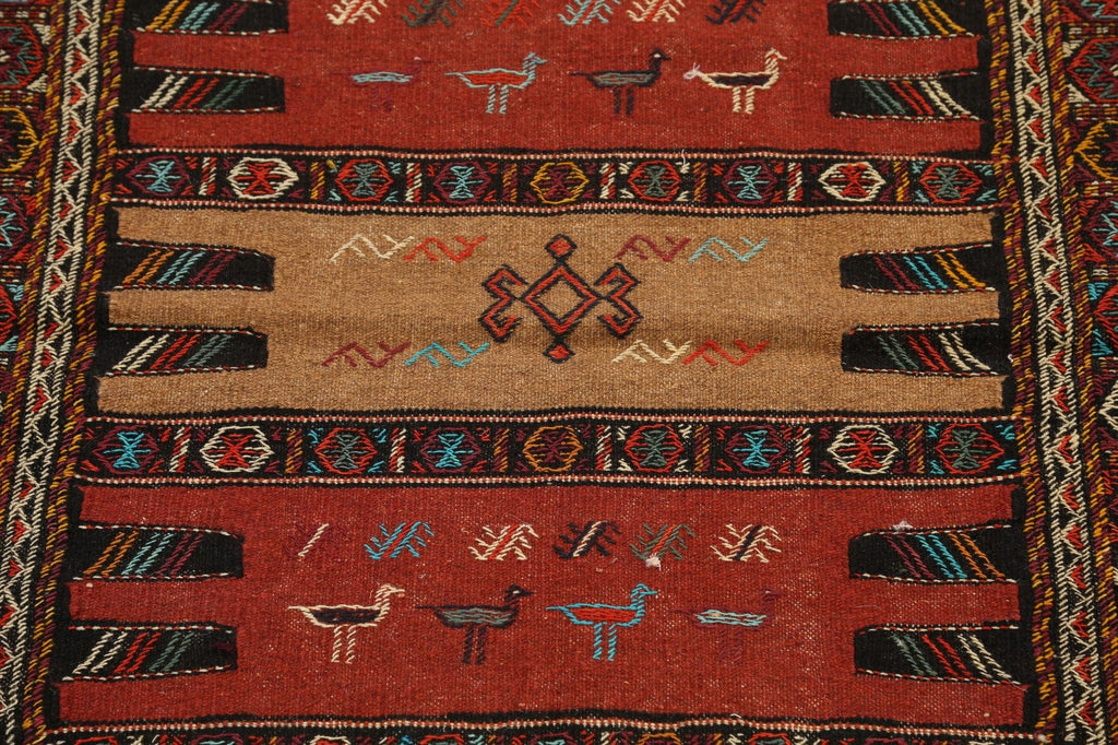 Tribal Sumak Kilim Hand-Woven Persian Area Rug 3x6