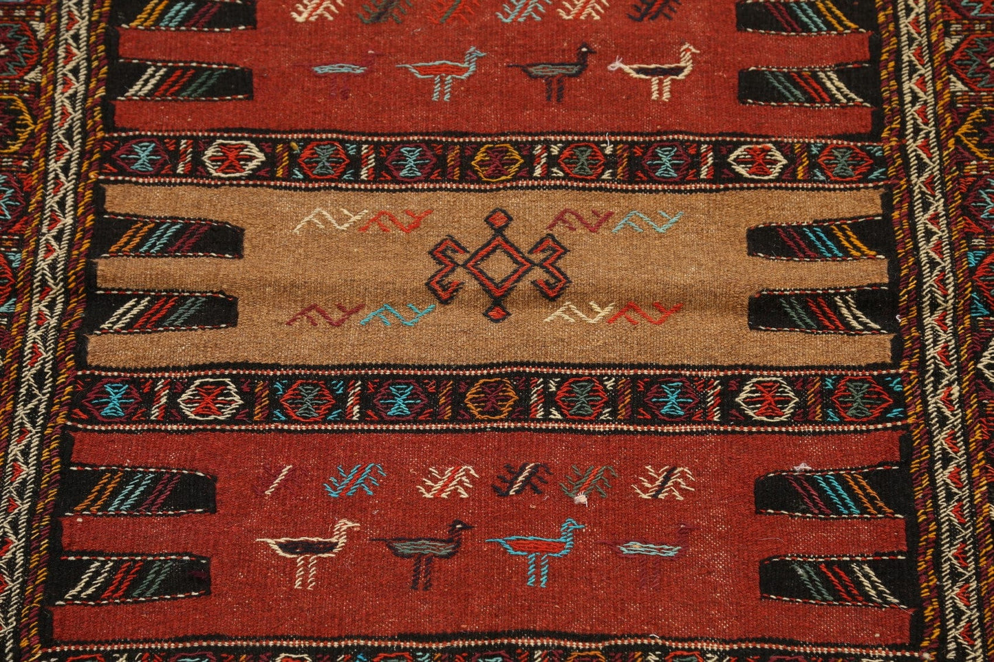 Tribal Sumak Kilim Hand-Woven Persian Area Rug 3x6