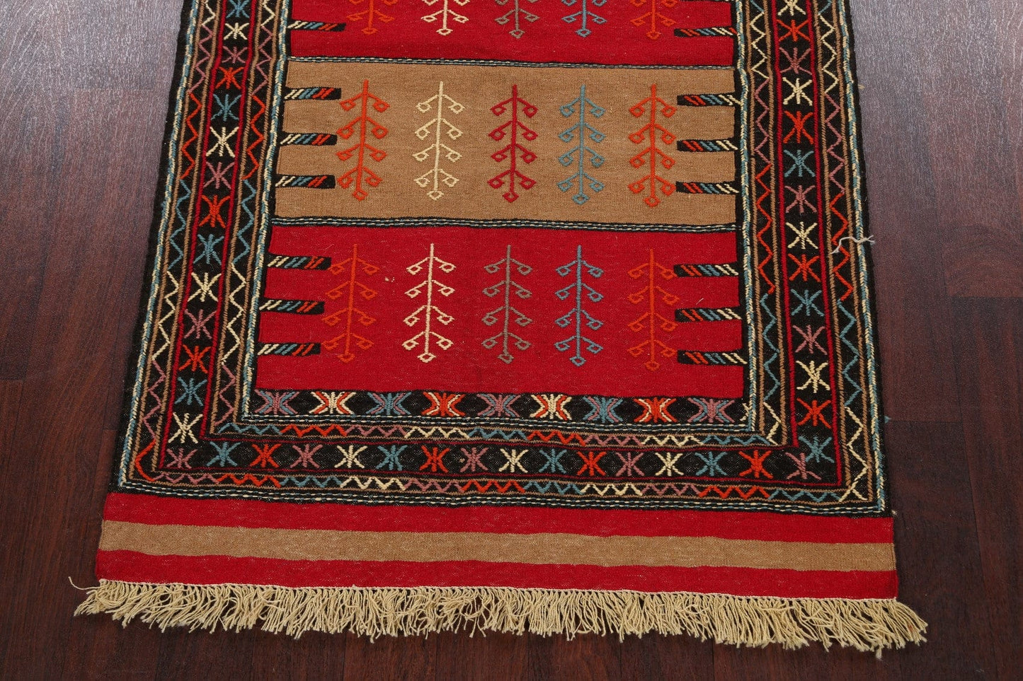 Tribal Sumak Kilim Hand-Woven Persian Area Rug 4x6