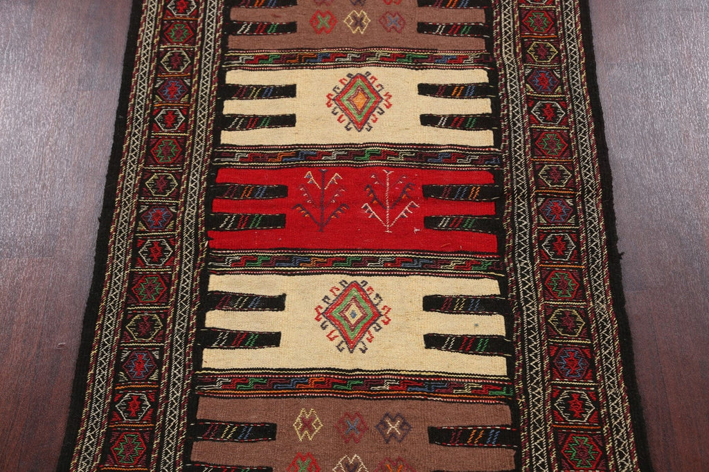 Tribal Sumak Kilim Hand-Woven Persian Area Rug 3x6