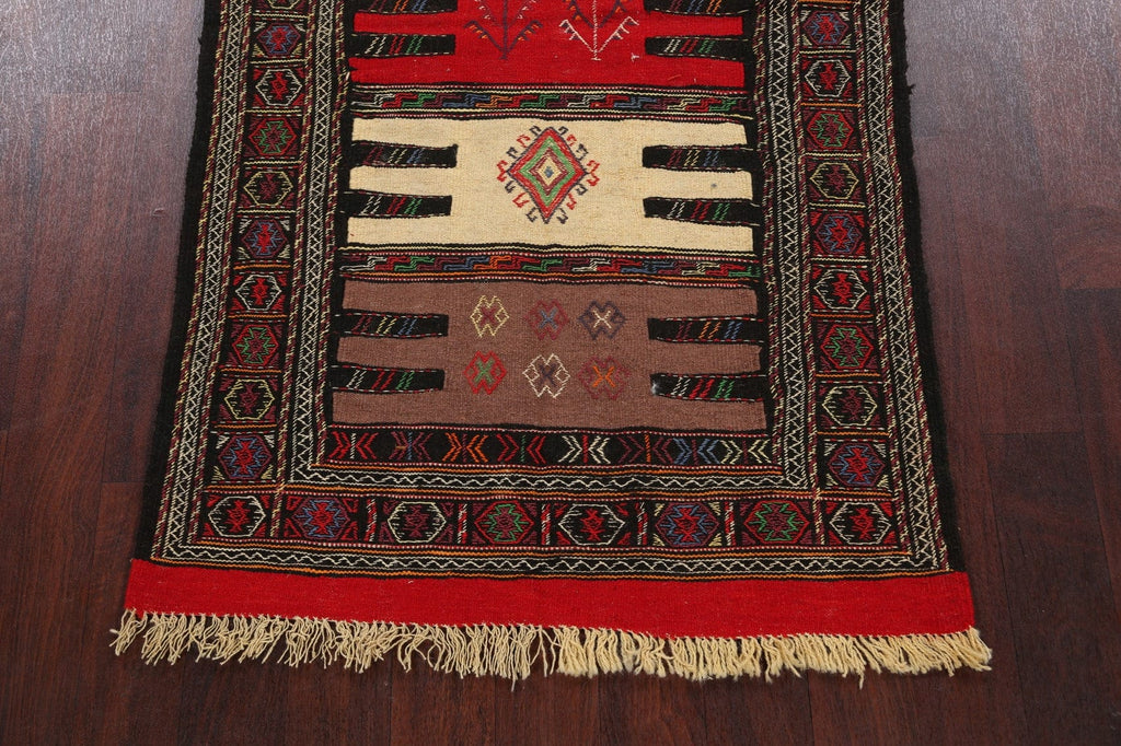 Tribal Sumak Kilim Hand-Woven Persian Area Rug 3x6