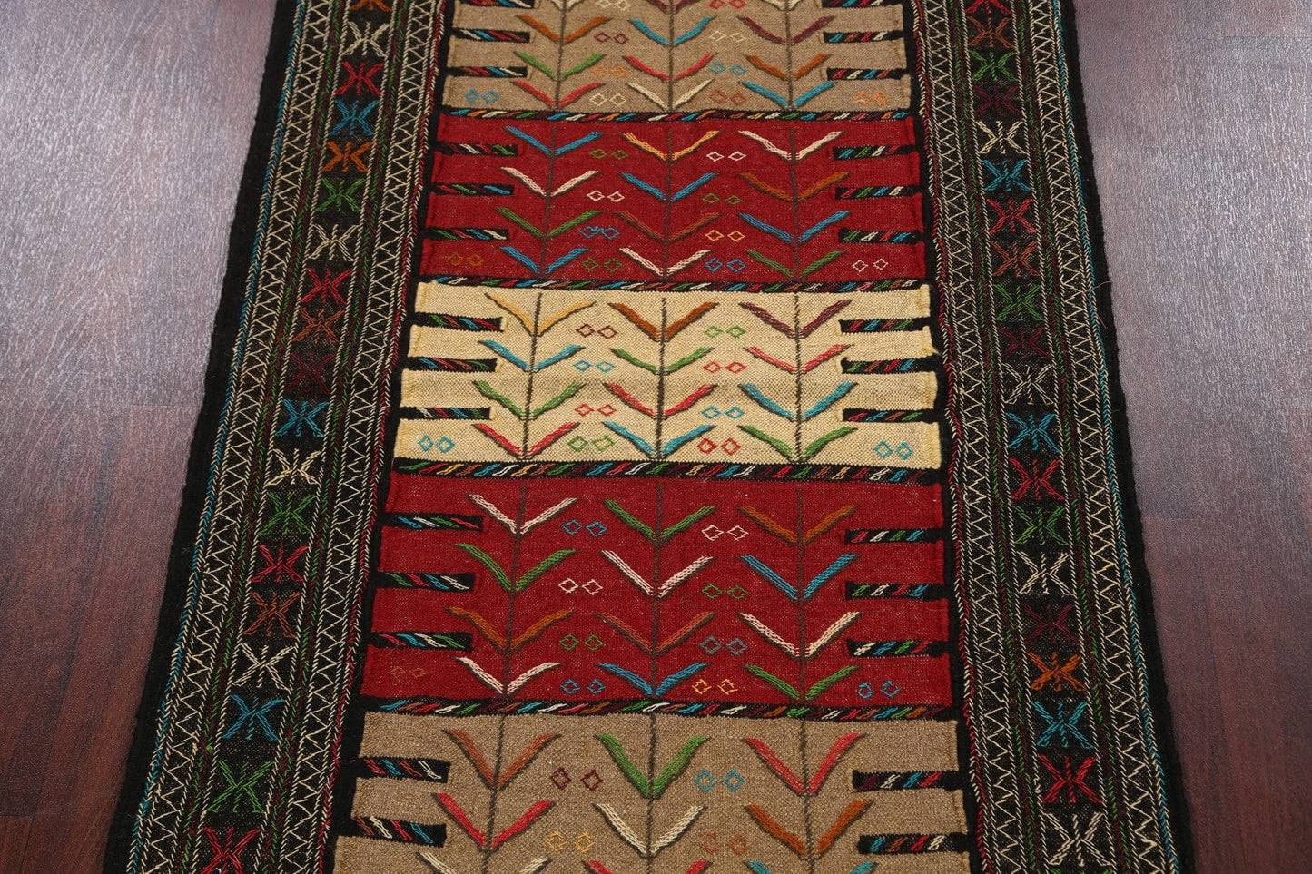 Tribal Sumak Kilim Hand-Woven Persian Area Rug 4x6