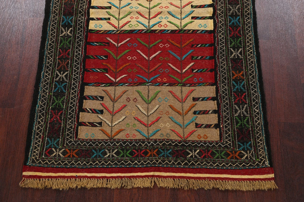 Tribal Sumak Kilim Hand-Woven Persian Area Rug 4x6