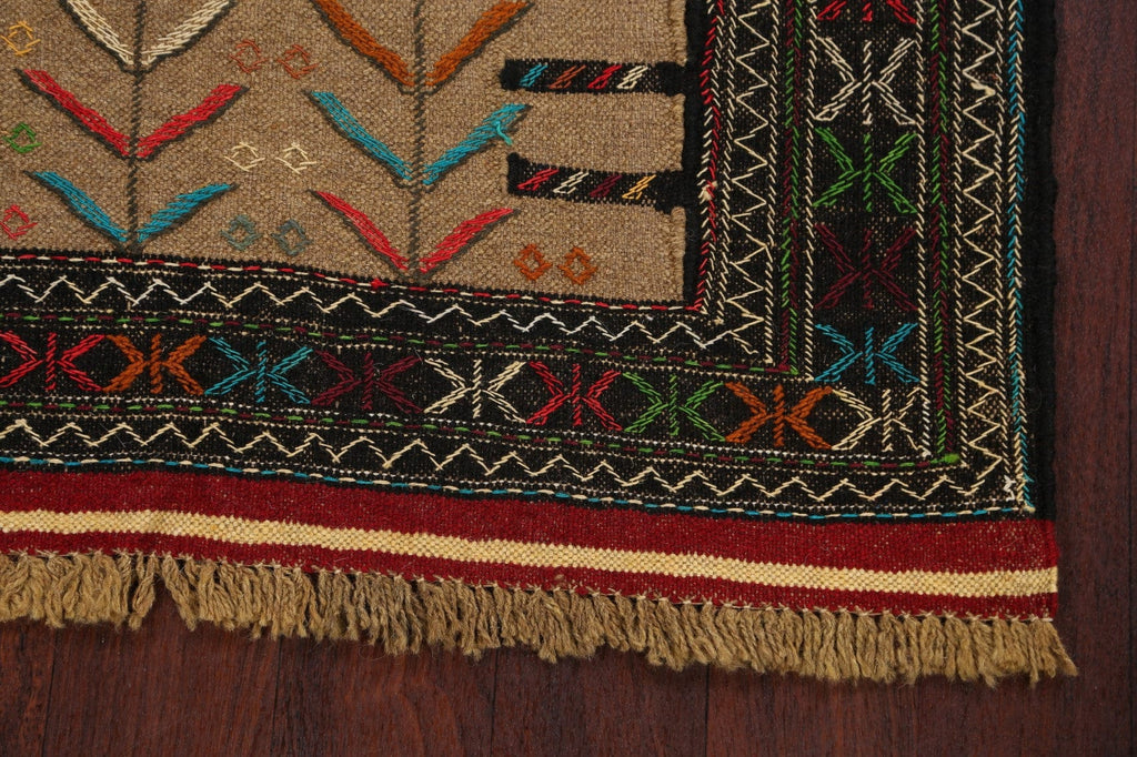 Tribal Sumak Kilim Hand-Woven Persian Area Rug 4x6