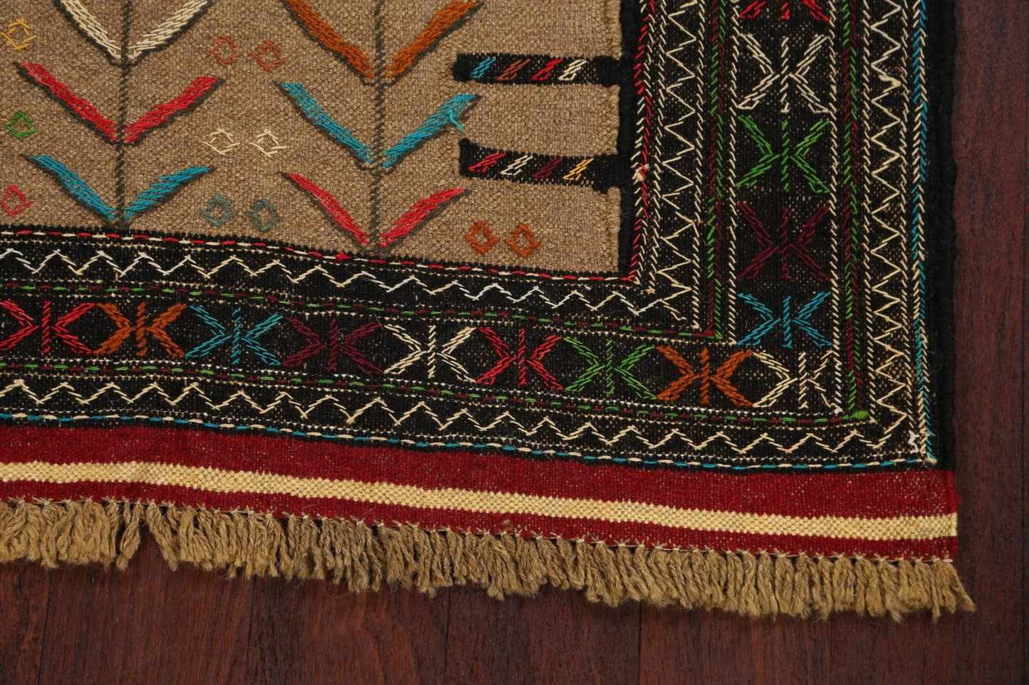 Tribal Sumak Kilim Hand-Woven Persian Area Rug 4x6