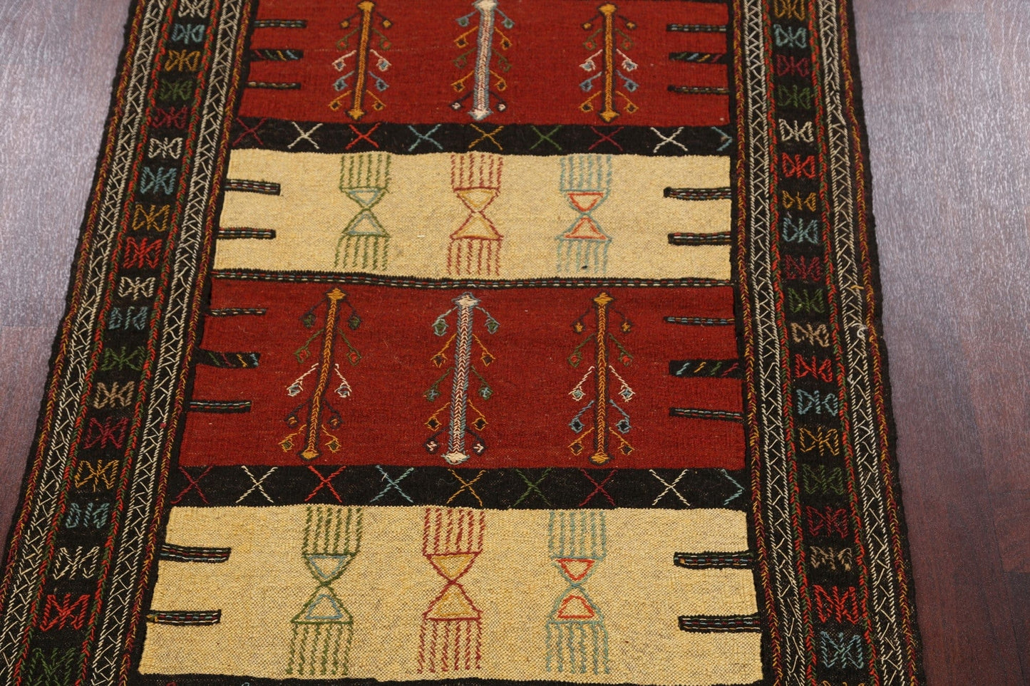 Tribal Sumak Kilim Hand-Woven Persian Area Rug 4x6