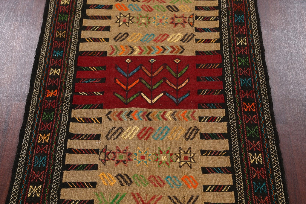 Tribal Sumak Kilim Hand-Woven Persian Area Rug 4x6