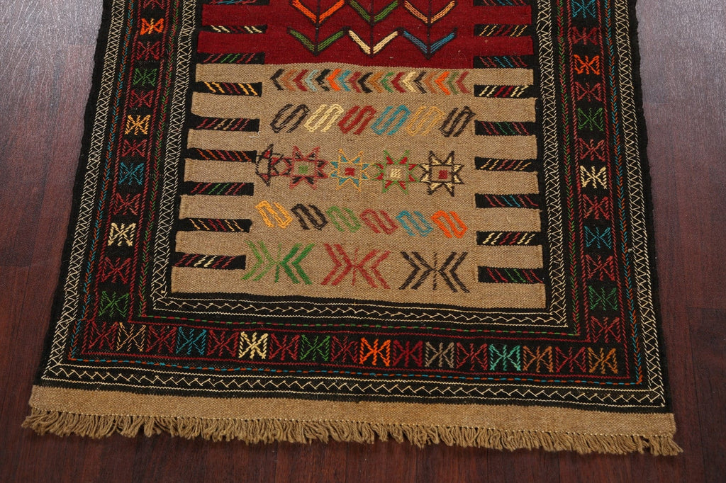 Tribal Sumak Kilim Hand-Woven Persian Area Rug 4x6