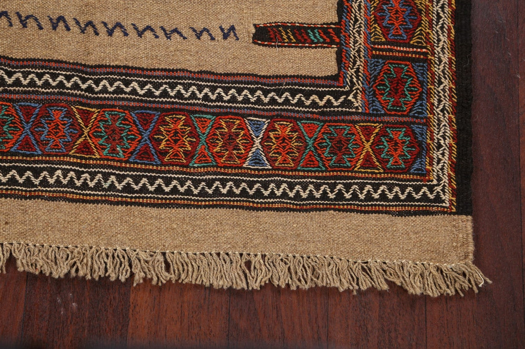 Tribal Sumak Kilim Hand-Woven Persian Area Rug 4x6