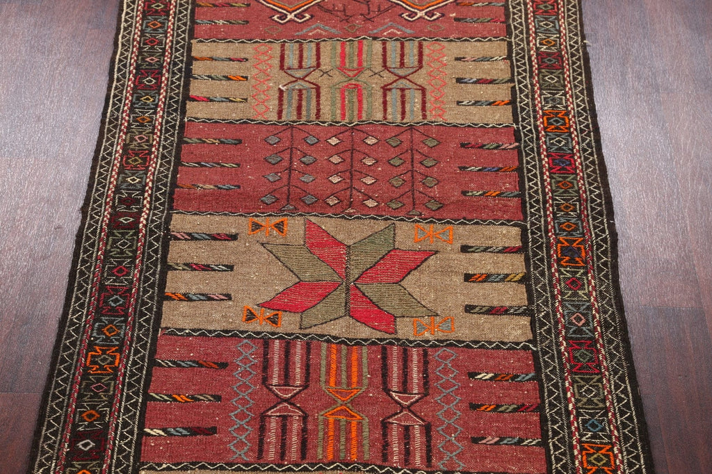 Tribal Sumak Kilim Hand-Woven Persian Area Rug 4x6