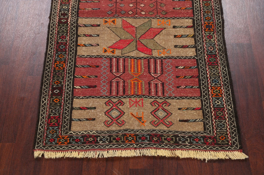 Tribal Sumak Kilim Hand-Woven Persian Area Rug 4x6