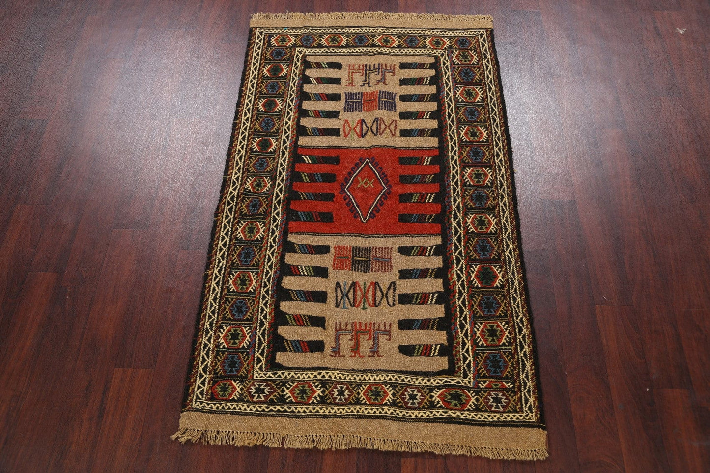 Tribal Sumak Kilim Hand-Woven Persian Area Rug 4x6