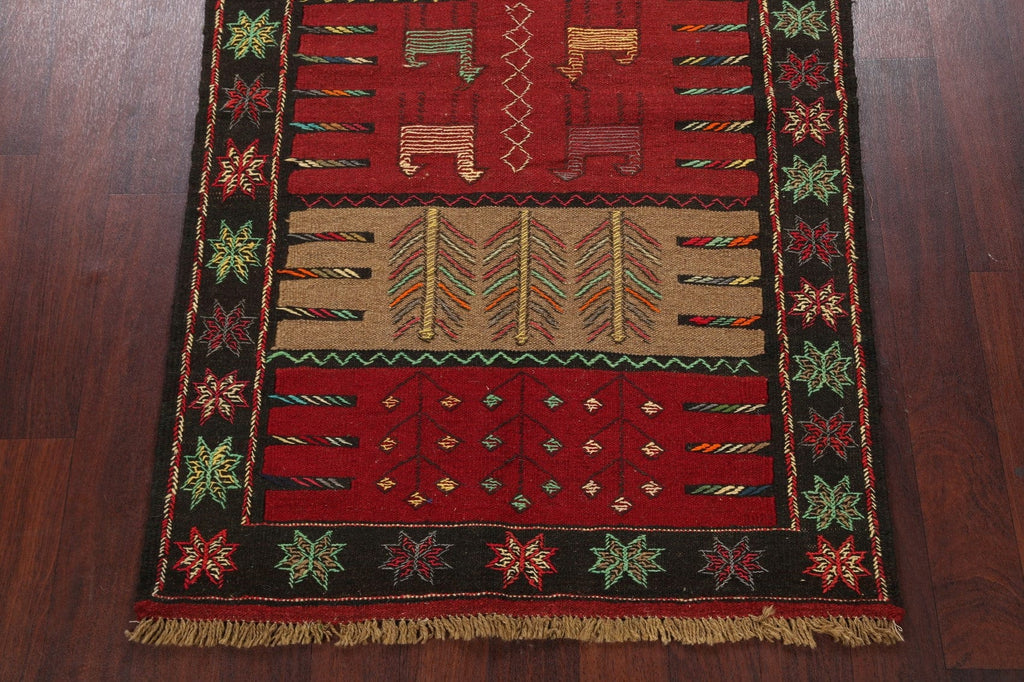 Tribal Sumak Kilim Hand-Woven Persian Area Rug 4x6