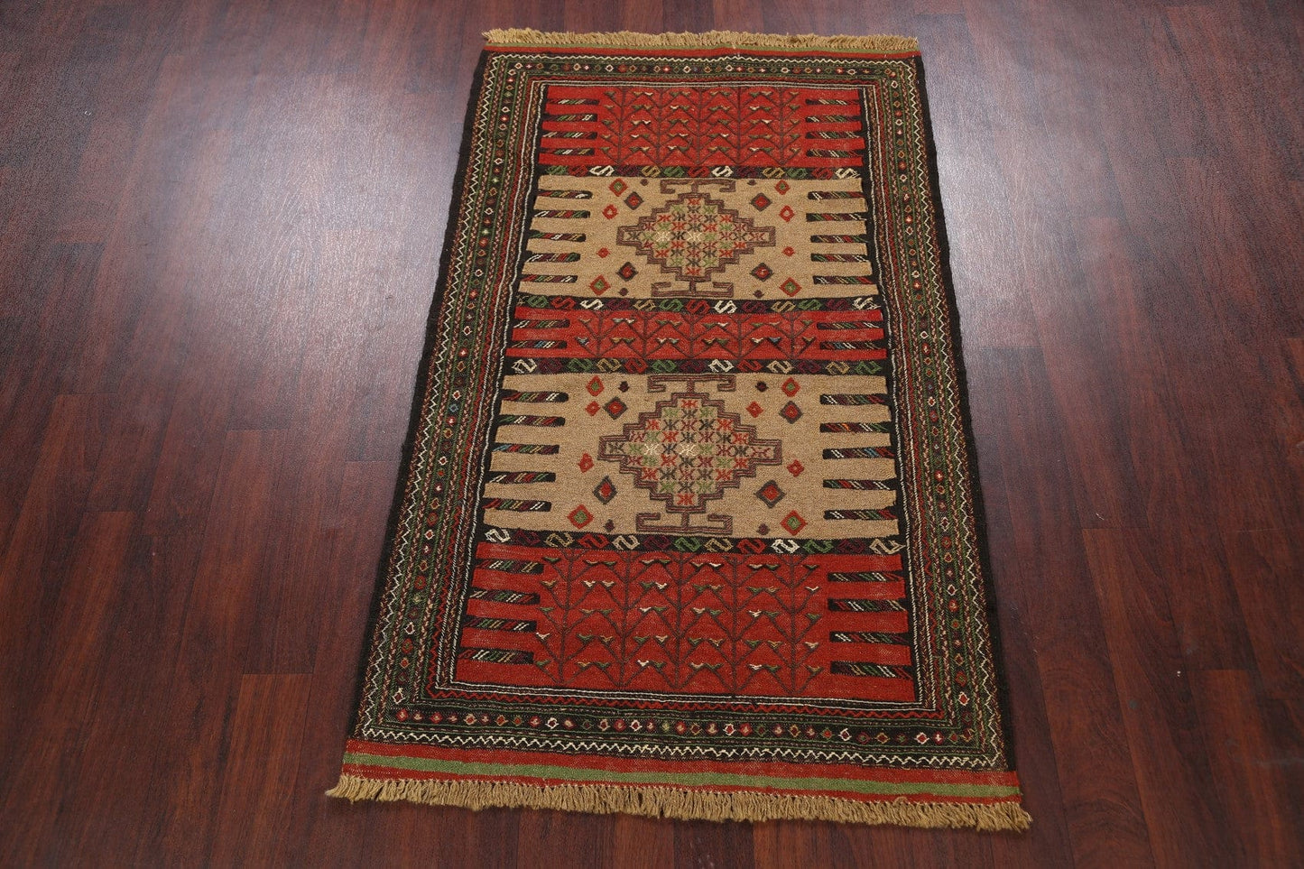 Tribal Sumak Kilim Hand-Woven Persian Area Rug 4x6