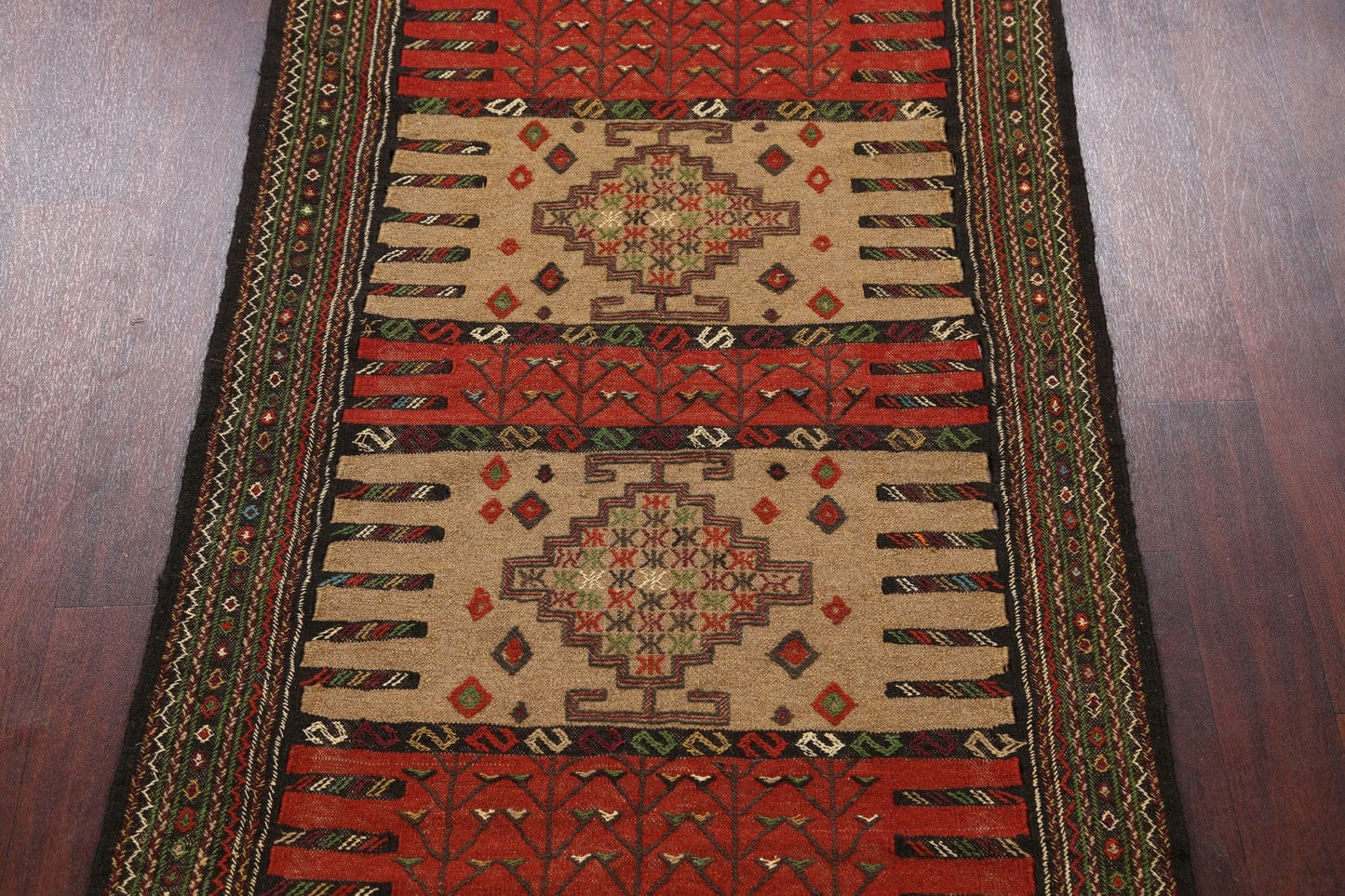 Tribal Sumak Kilim Hand-Woven Persian Area Rug 4x6