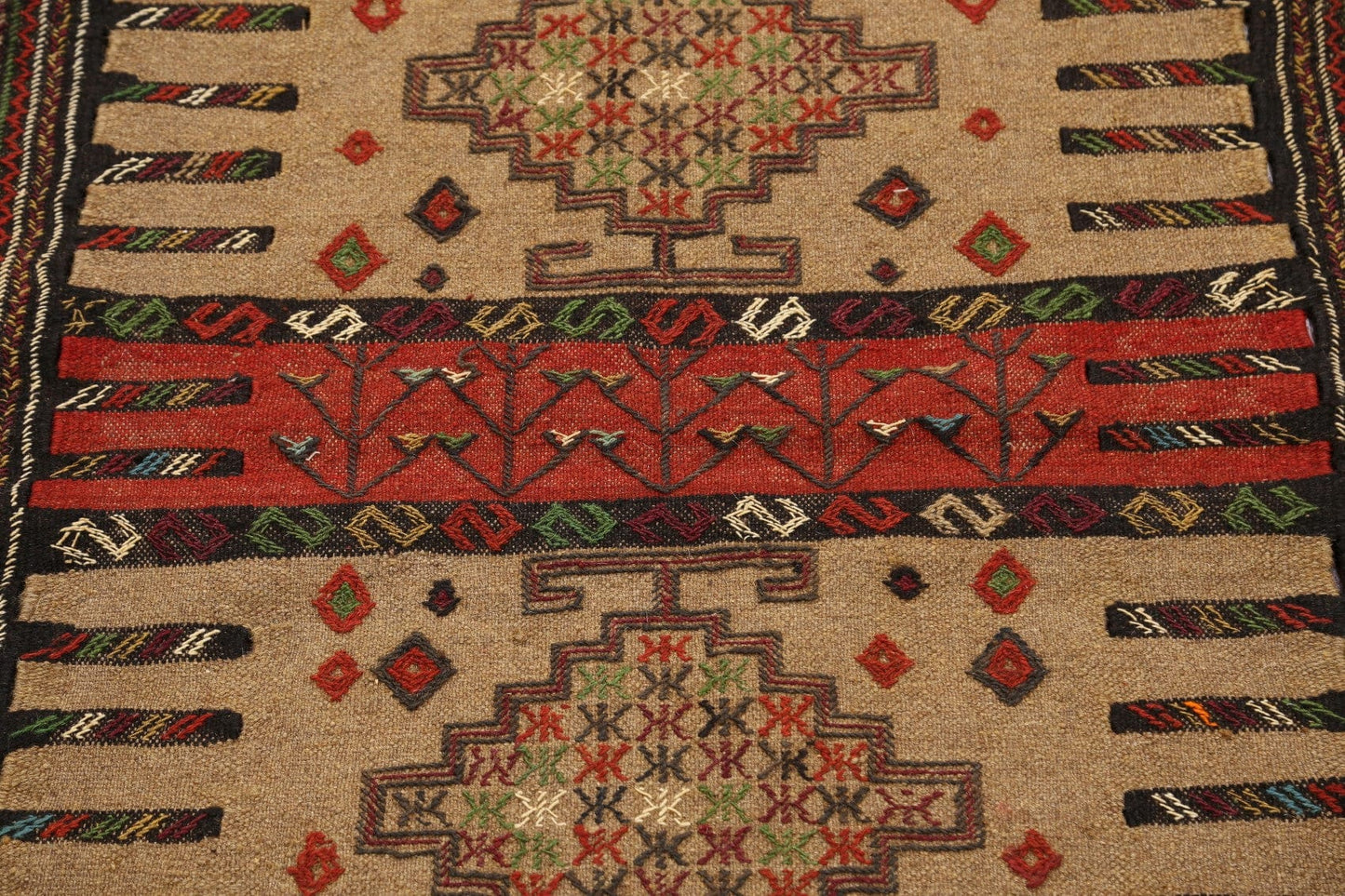 Tribal Sumak Kilim Hand-Woven Persian Area Rug 4x6