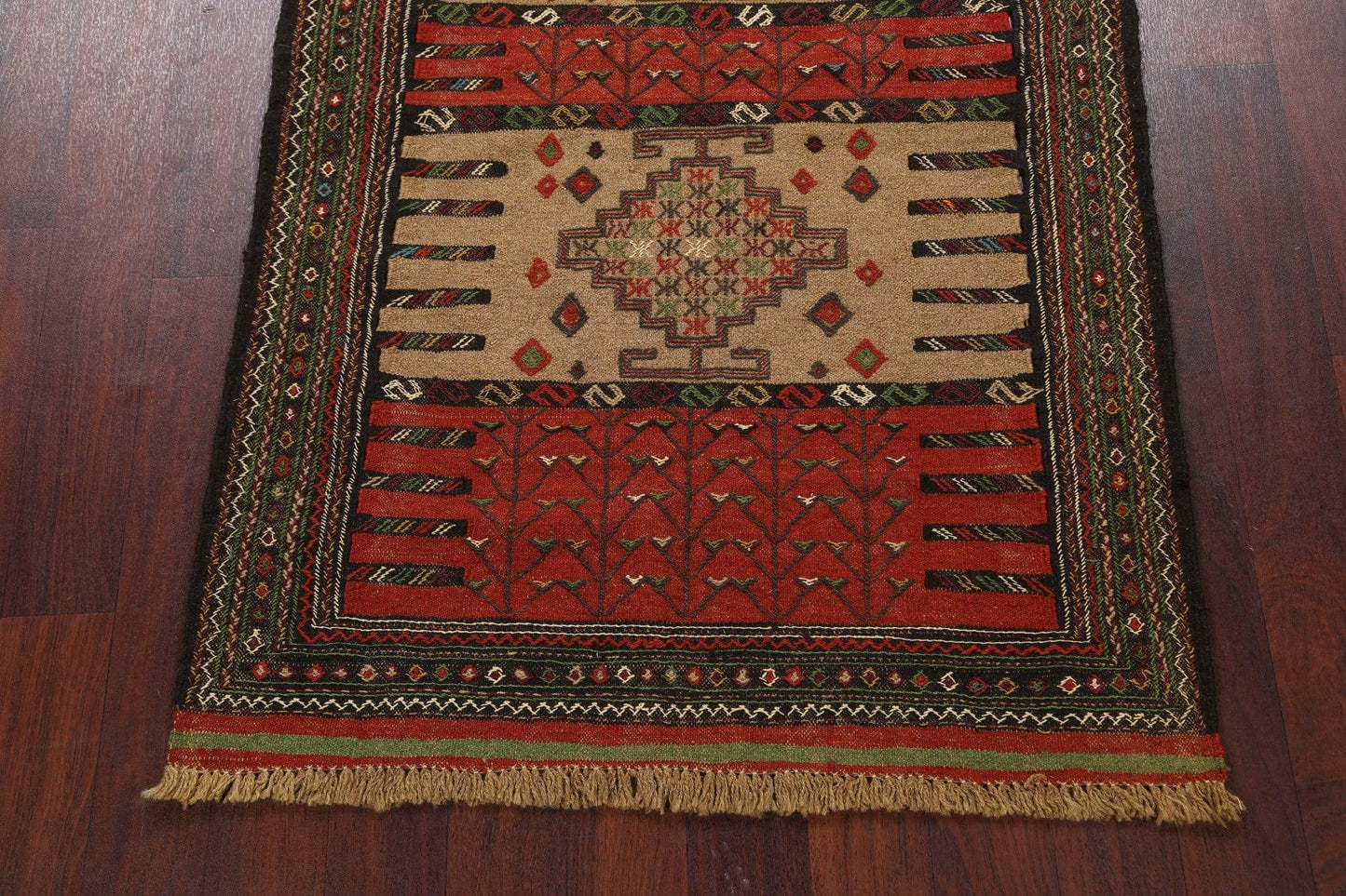 Tribal Sumak Kilim Hand-Woven Persian Area Rug 4x6