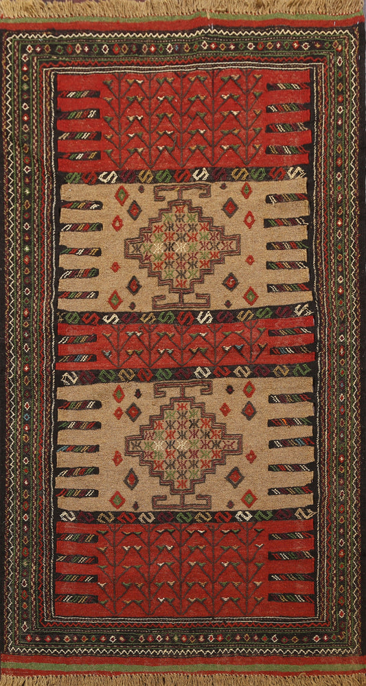 Tribal Sumak Kilim Hand-Woven Persian Area Rug 4x6