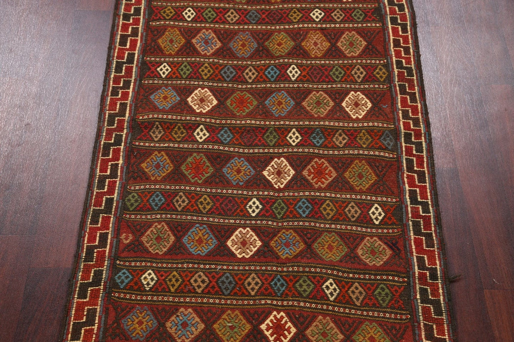 Tribal Sumak Kilim Hand-Woven Persian Area Rug 3x6