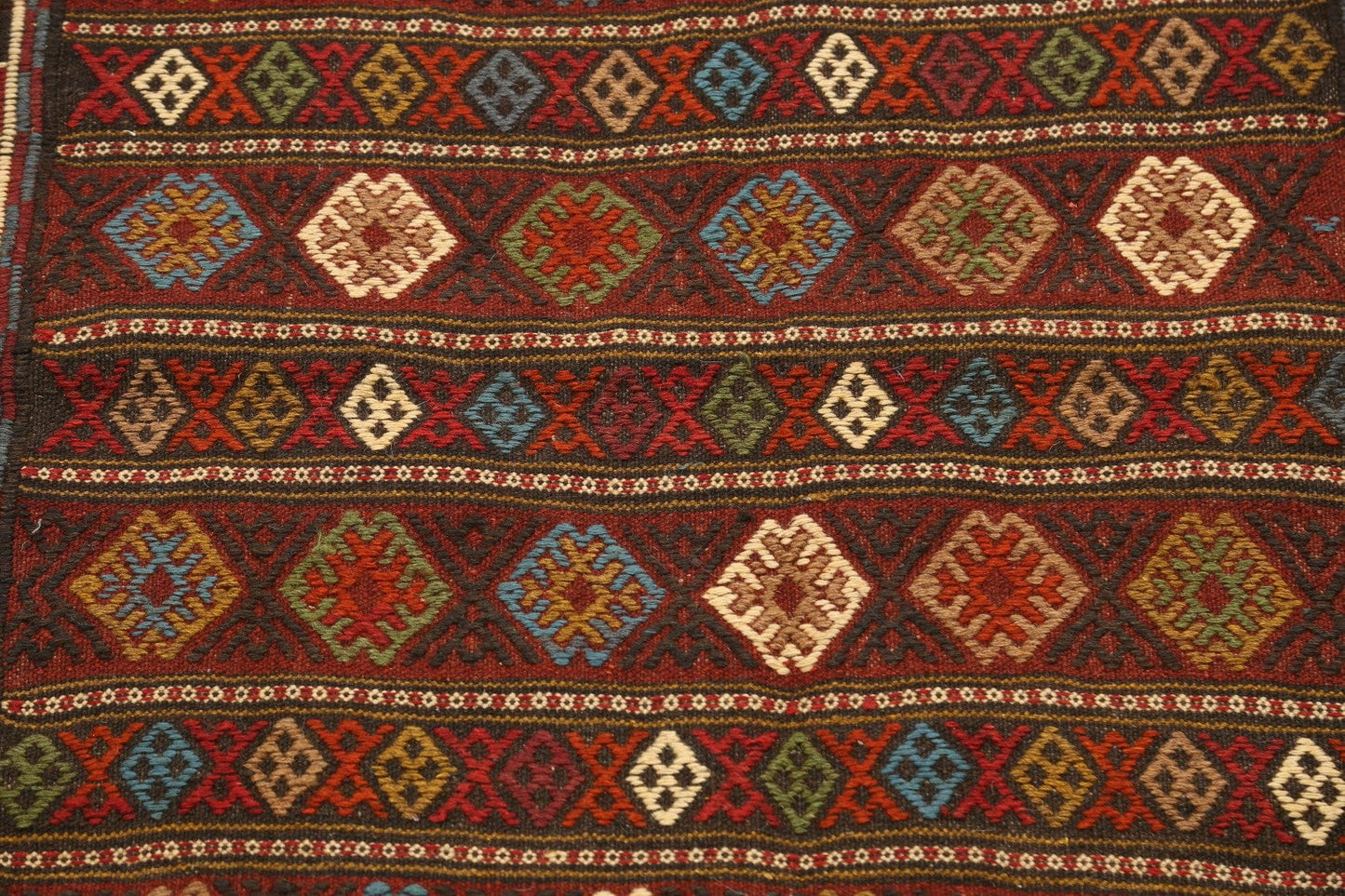 Tribal Sumak Kilim Hand-Woven Persian Area Rug 3x6