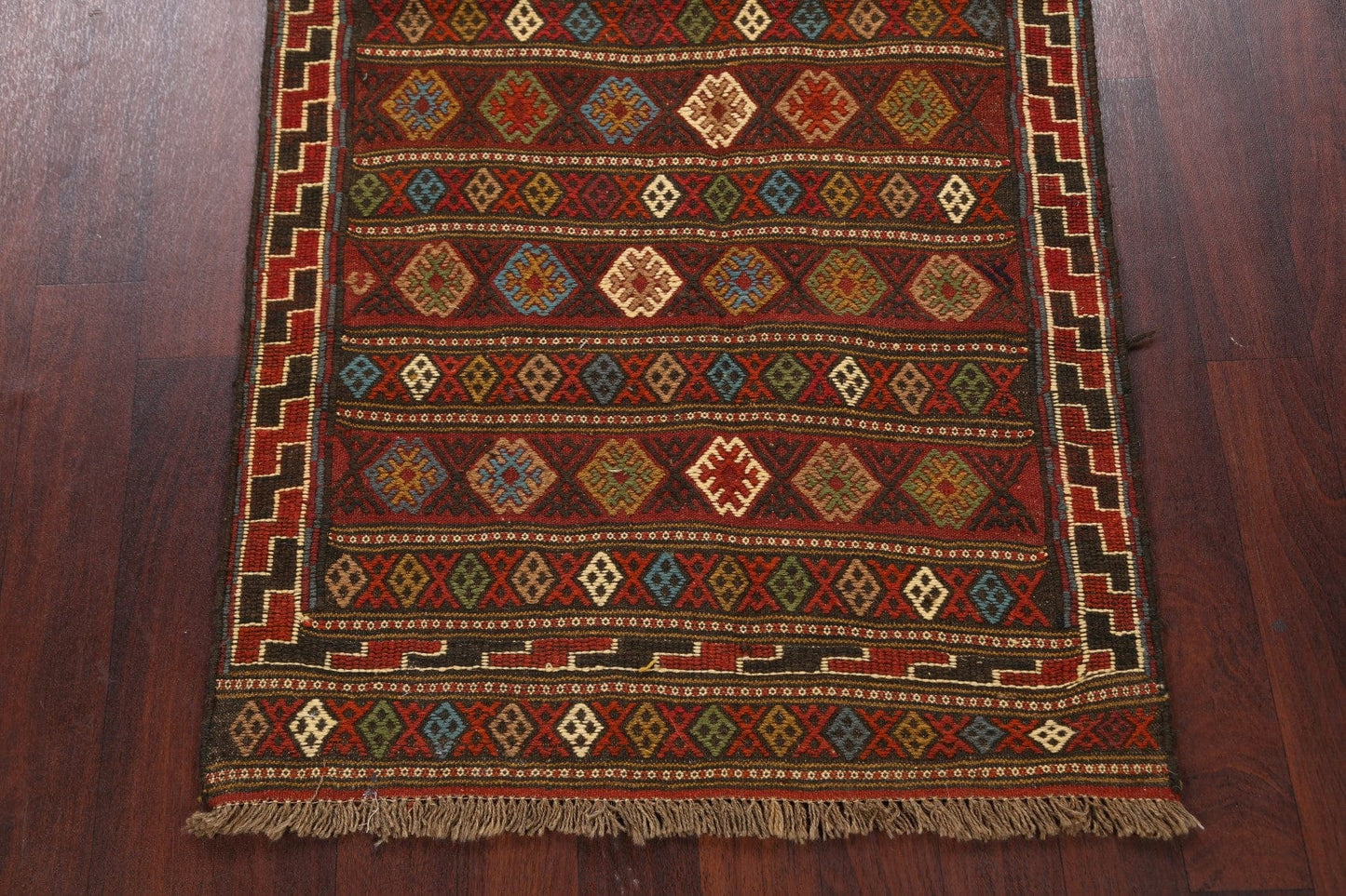 Tribal Sumak Kilim Hand-Woven Persian Area Rug 3x6