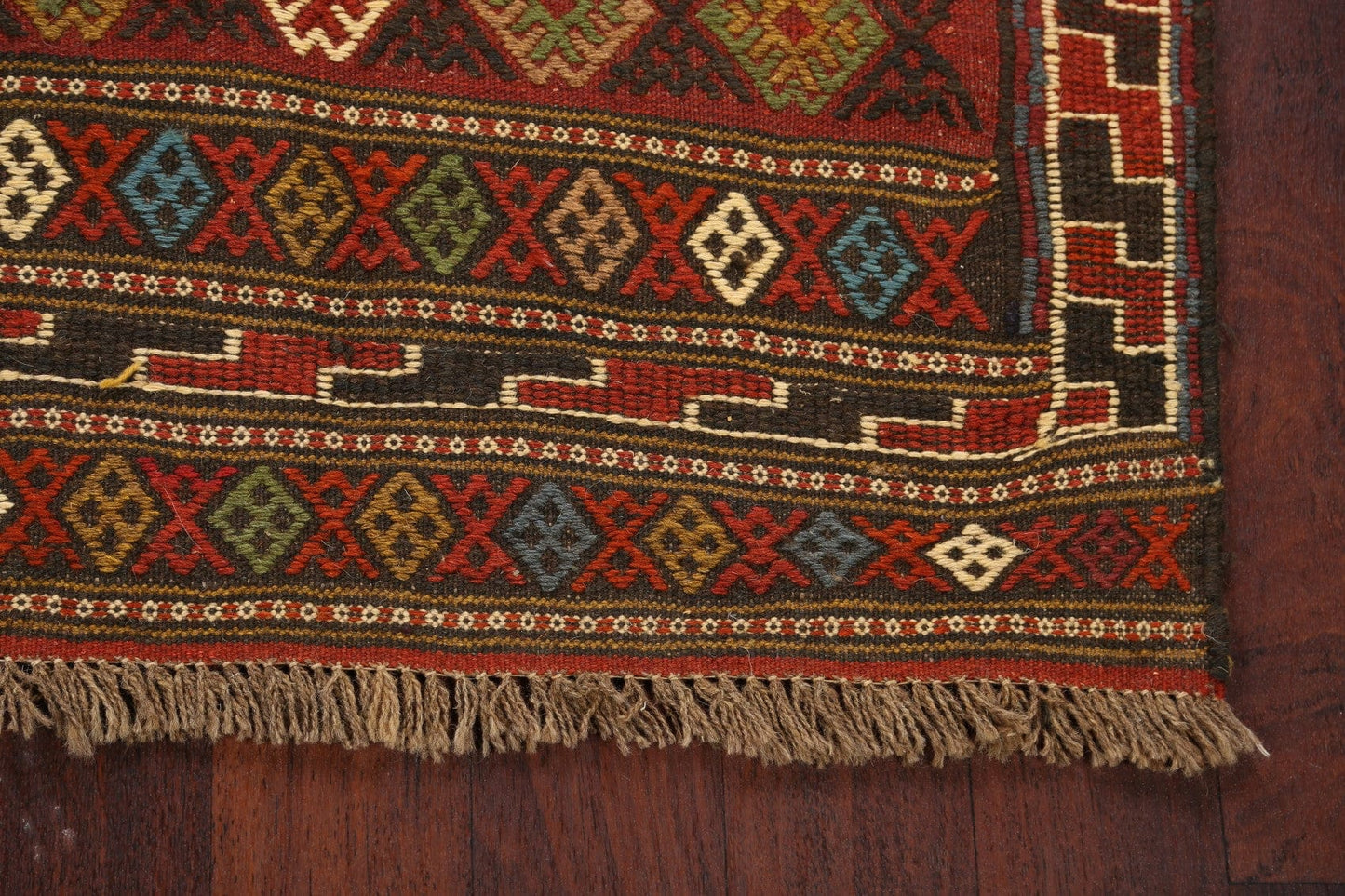 Tribal Sumak Kilim Hand-Woven Persian Area Rug 3x6