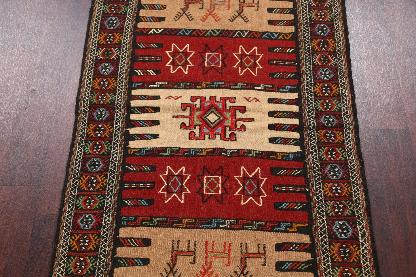 Tribal Sumak Kilim Hand-Woven Persian Area Rug 3x6