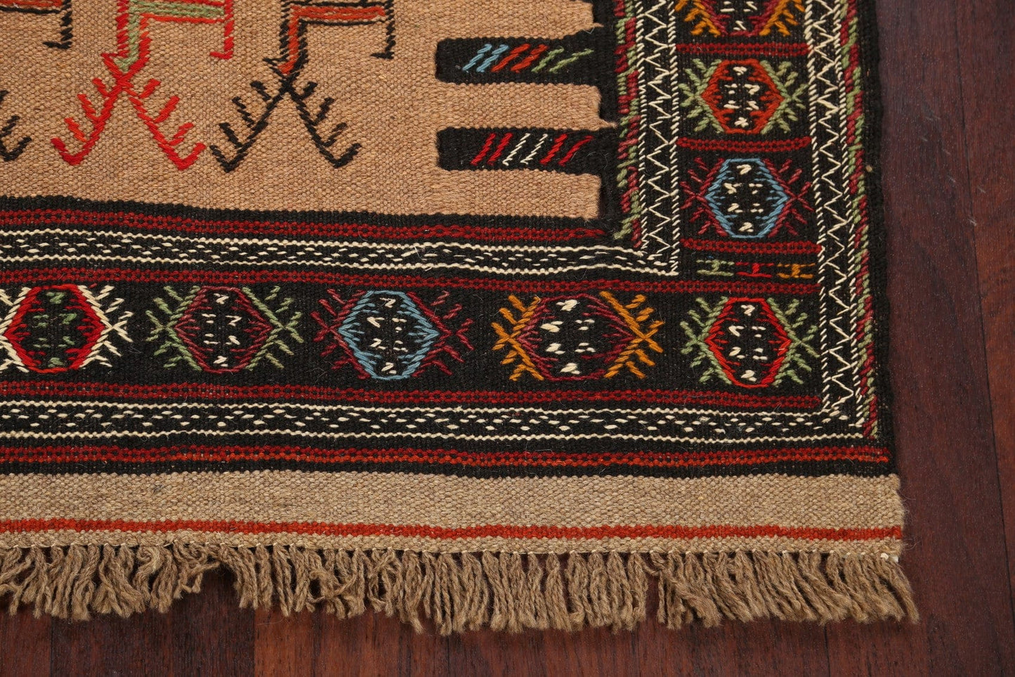 Tribal Sumak Kilim Hand-Woven Persian Area Rug 3x6