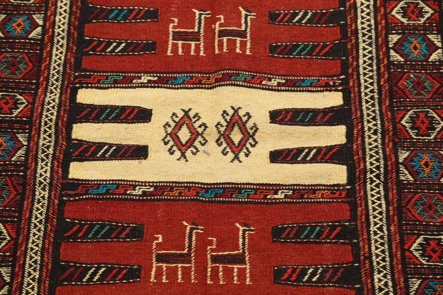 Tribal Sumak Kilim Hand-Woven Persian Area Rug 3x6