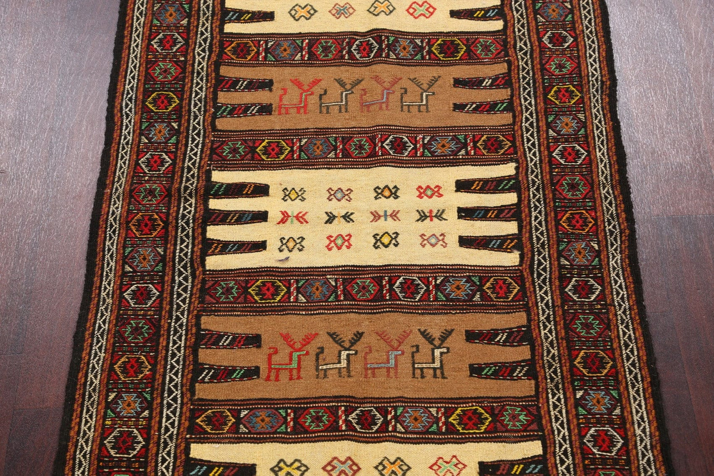 Tribal Sumak Kilim Hand-Woven Persian Area Rug 3x6