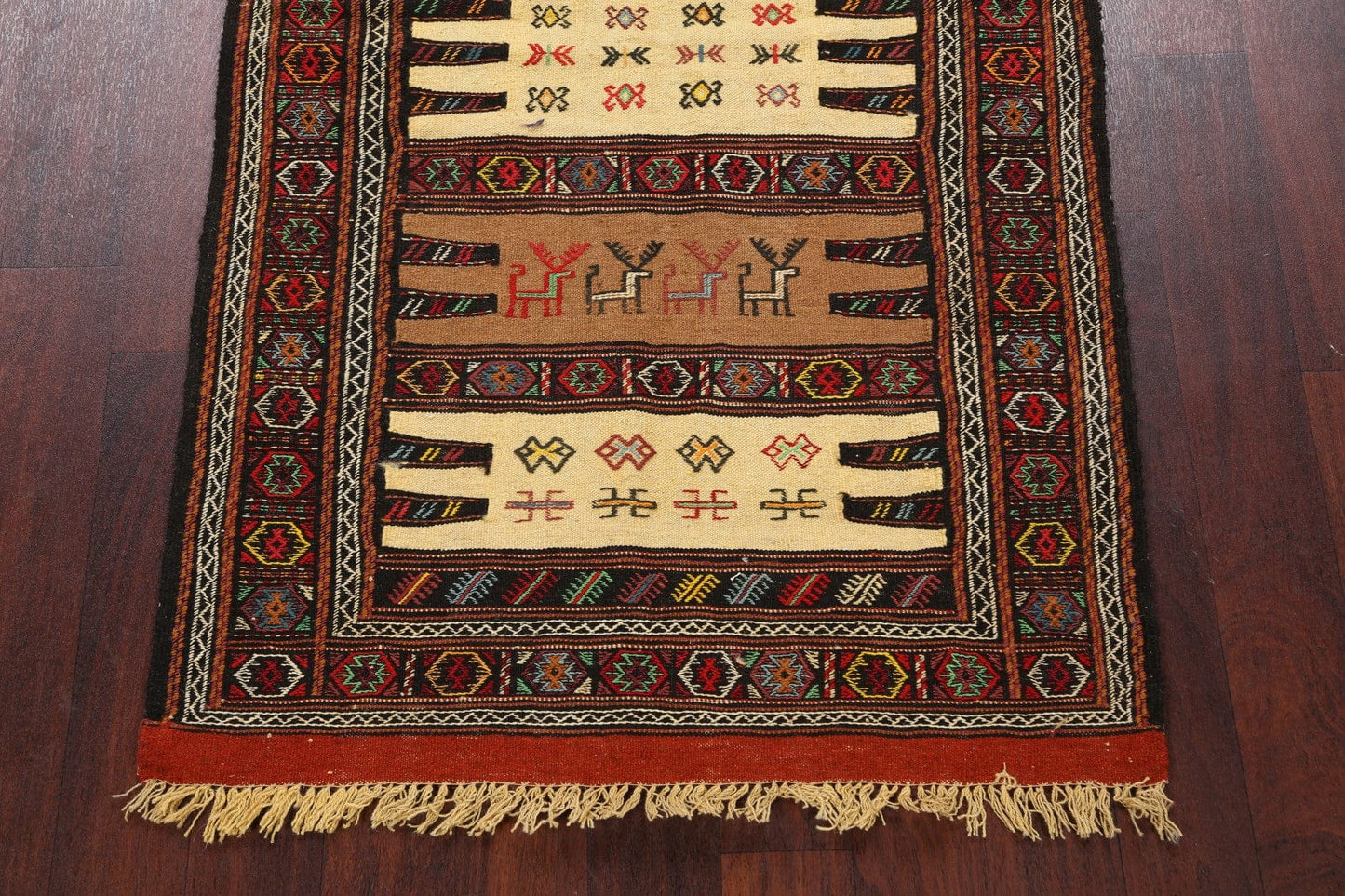 Tribal Sumak Kilim Hand-Woven Persian Area Rug 3x6