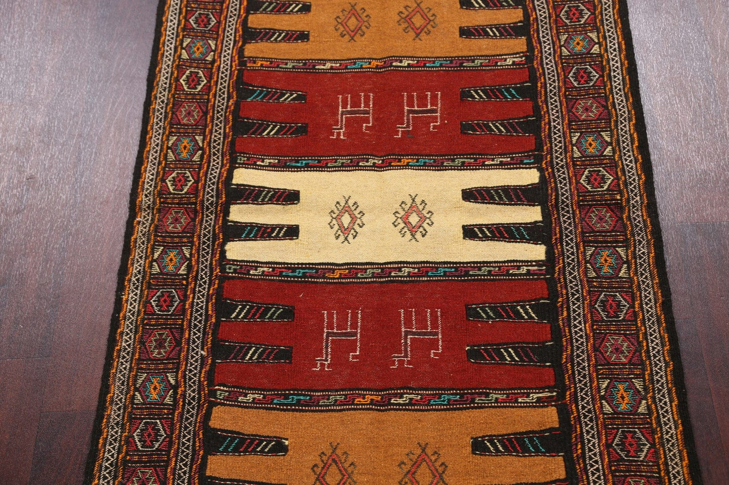 Tribal Sumak Kilim Hand-Woven Persian Area Rug 3x6