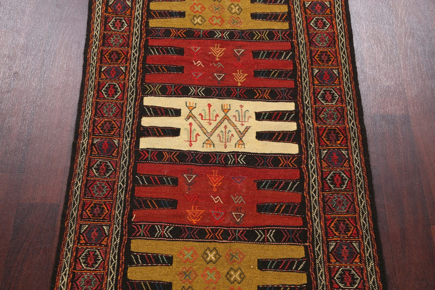 Tribal Sumak Kilim Hand-Woven Persian Area Rug 3x6