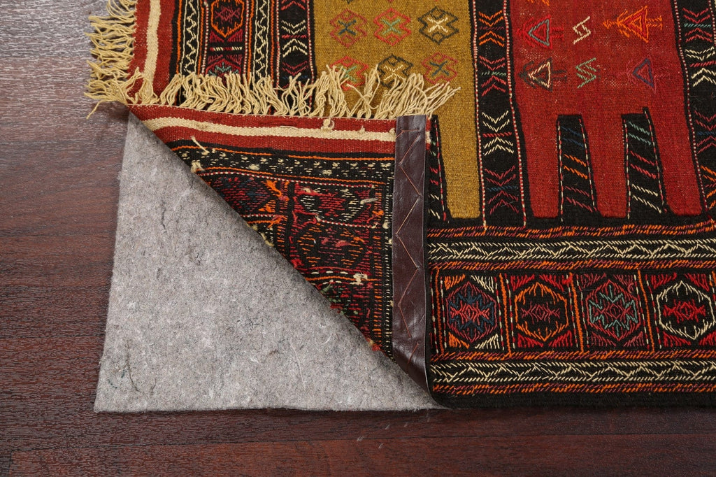 Tribal Sumak Kilim Hand-Woven Persian Area Rug 3x6