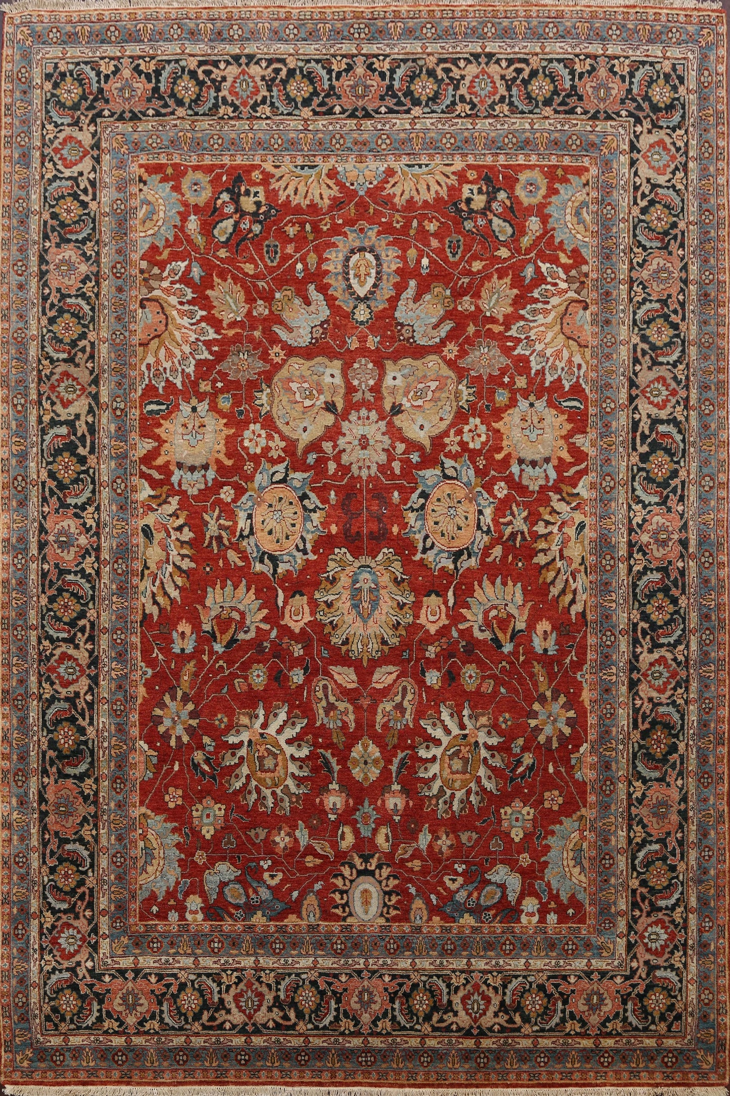 Vegetable Dye Floral Heriz Serapi Oriental Area Rug 8x10