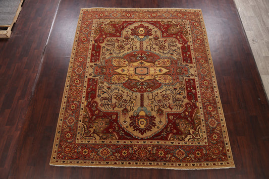 Vegetable Dye Geometric Heriz Serapi Oriental Area Rug 8x10