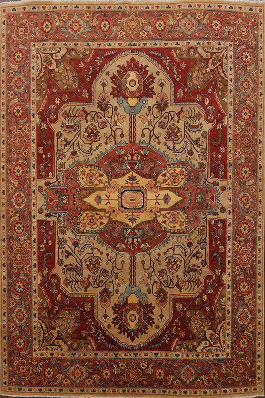 Vegetable Dye Geometric Heriz Serapi Oriental Area Rug 8x10