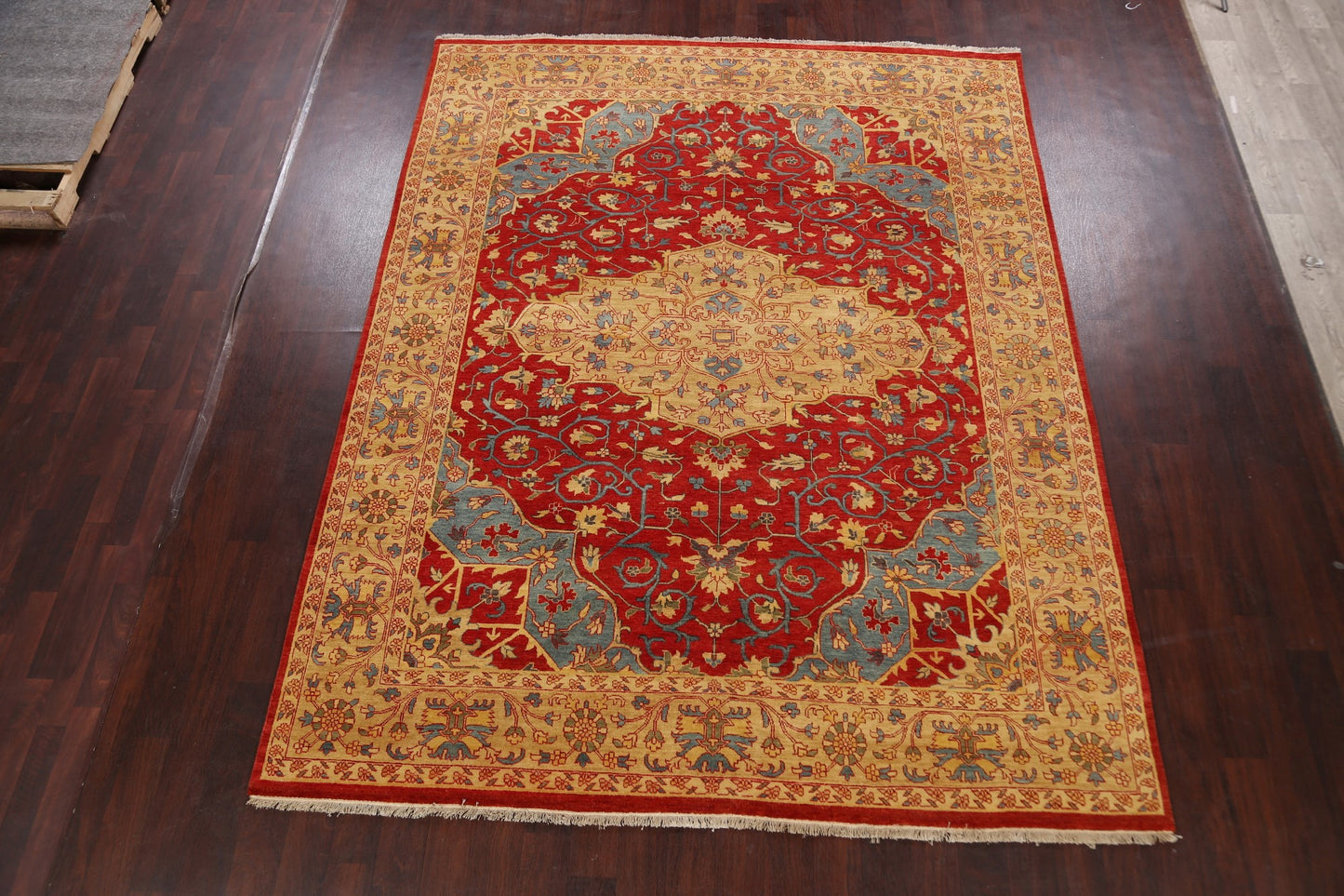 Vegetable Dye Floral Heriz Serapi Oriental Area Rug 8x10