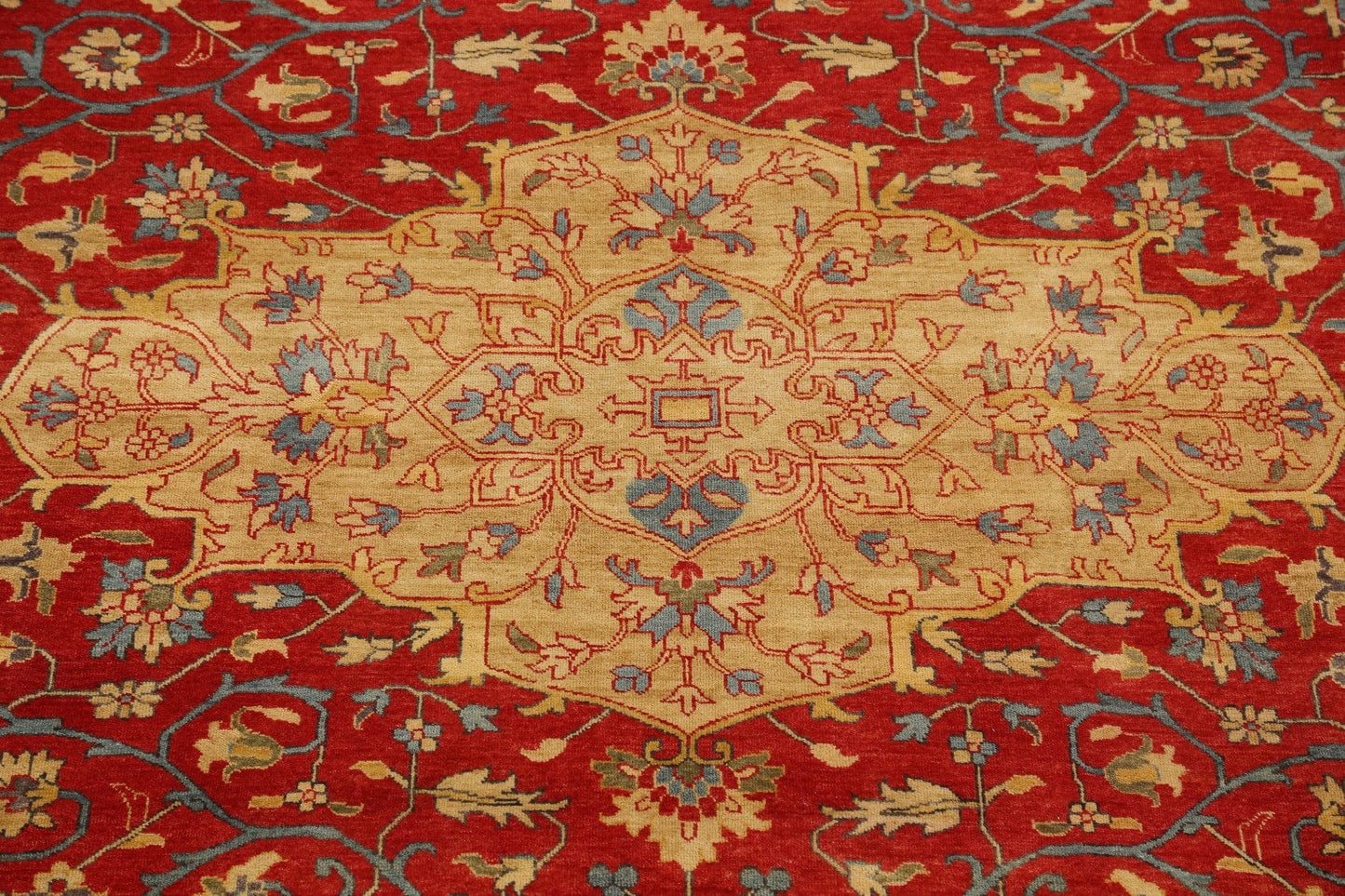 Vegetable Dye Floral Heriz Serapi Oriental Area Rug 8x10