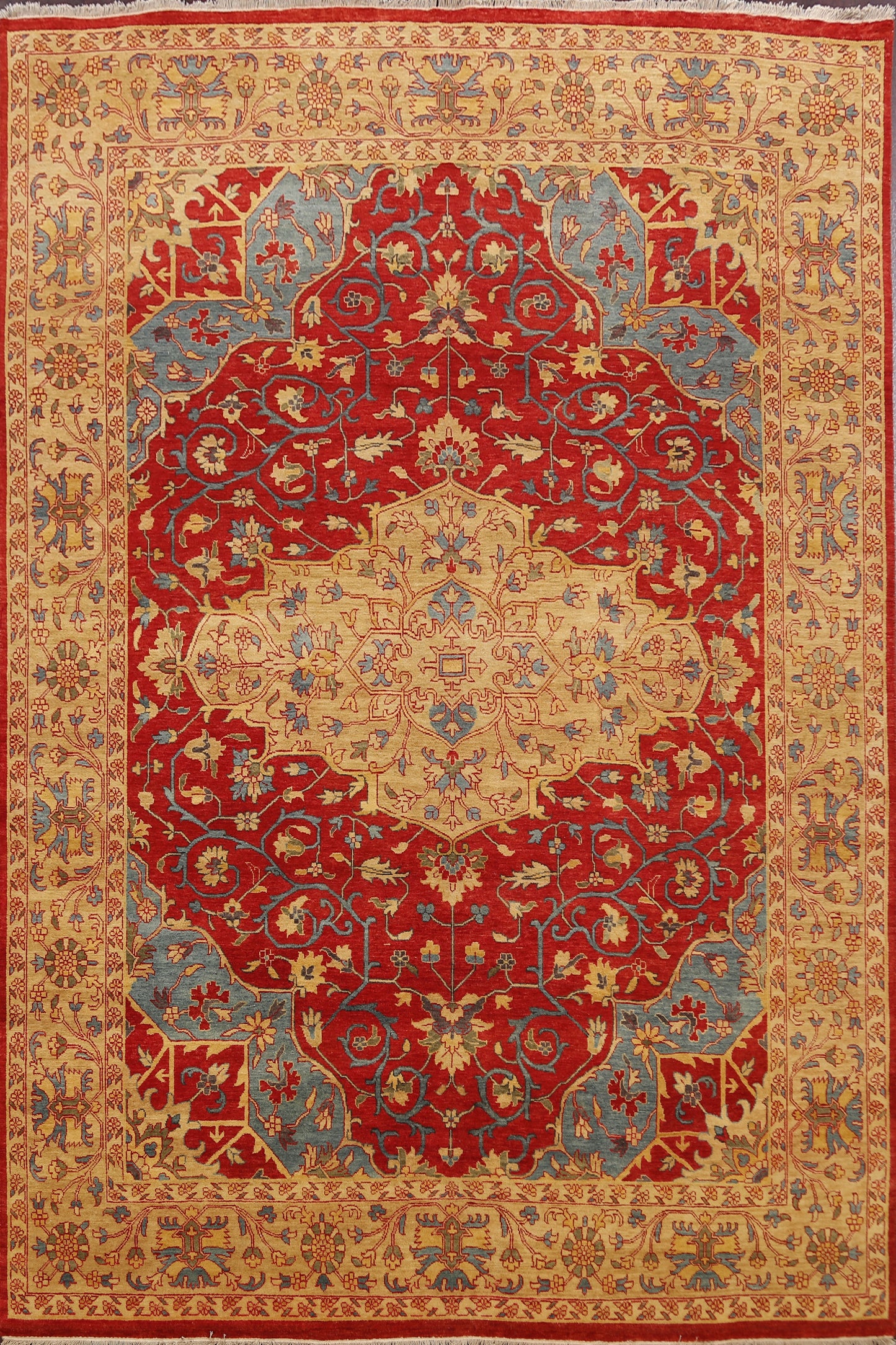 Vegetable Dye Floral Heriz Serapi Oriental Area Rug 8x10