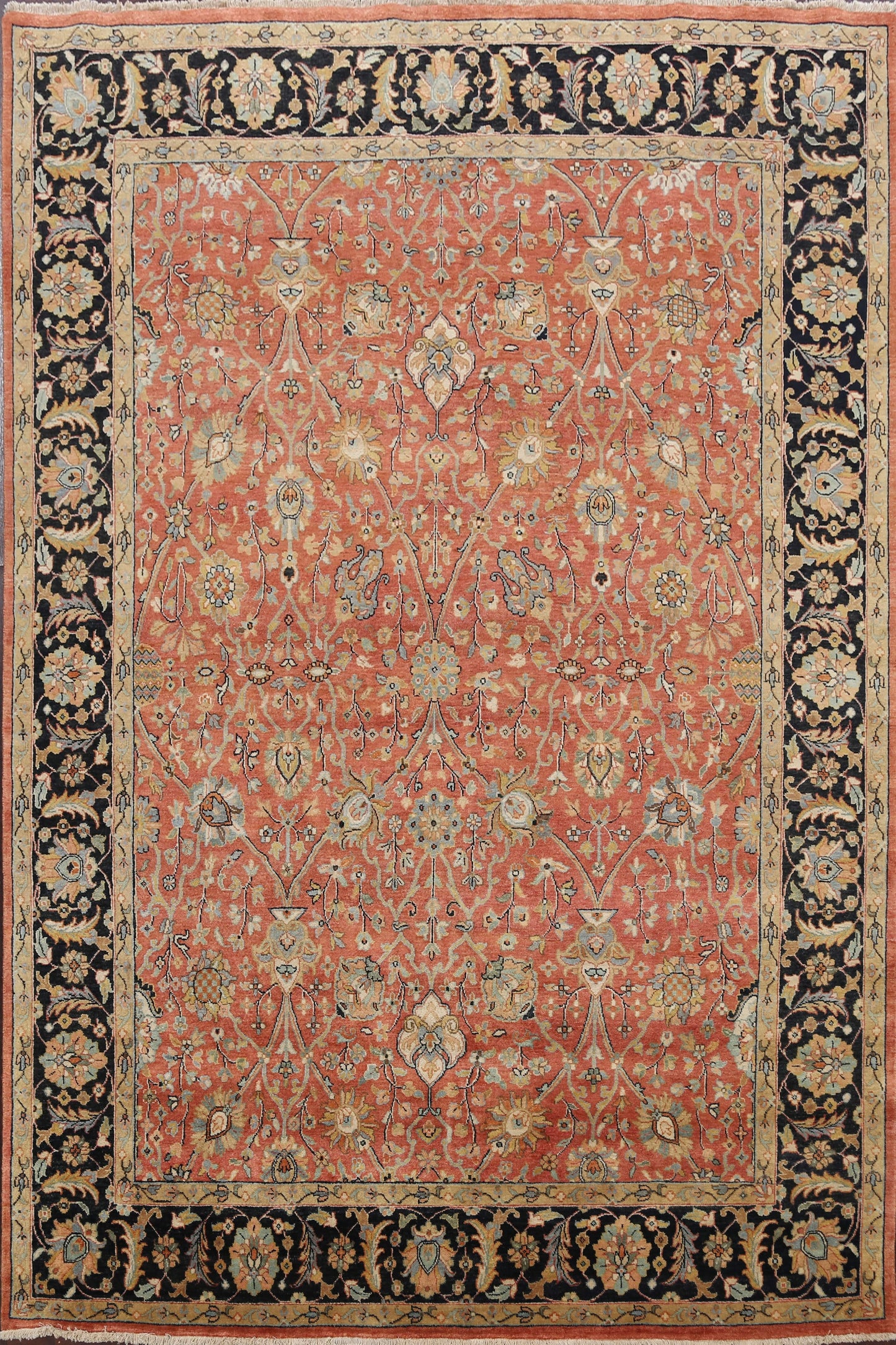 Vegetable Dye Floral Oushak Oriental Area Rug 8x10