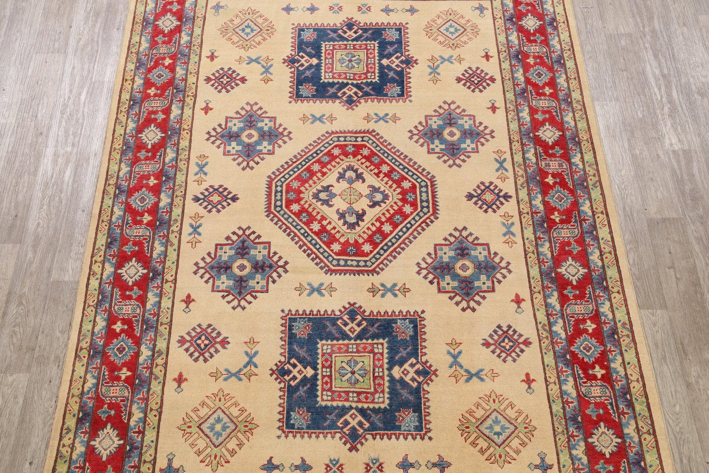 Geometric Super Kazak Oriental Area Rug 7x10