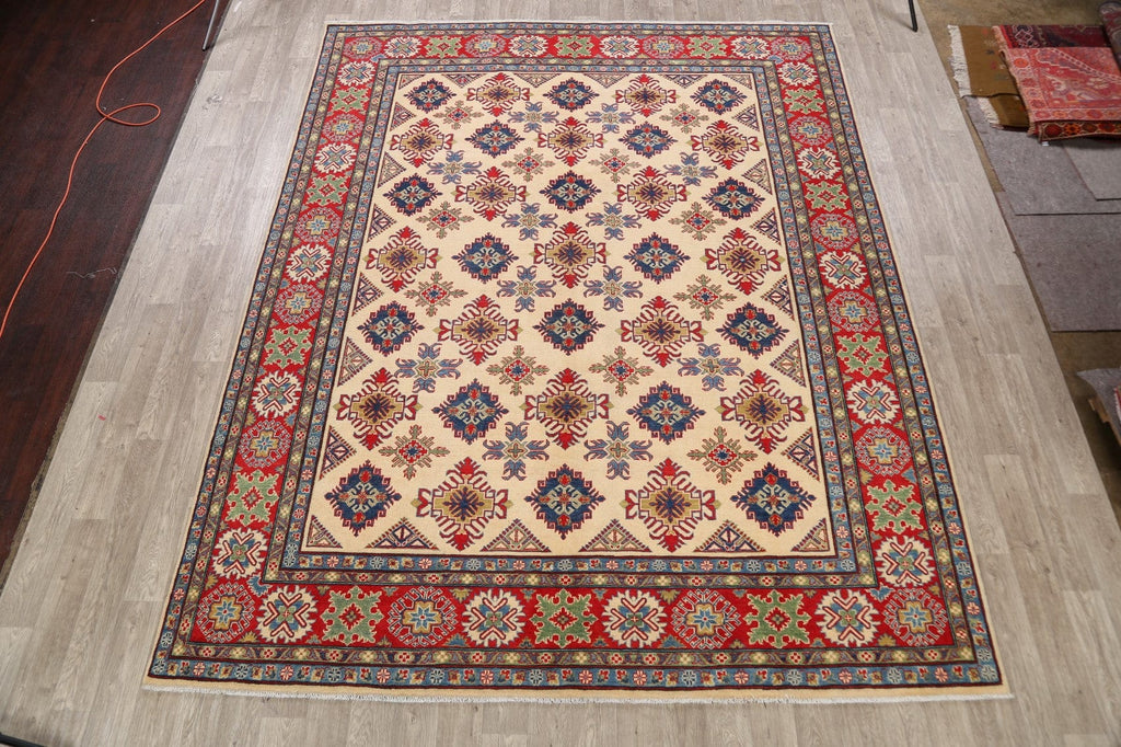 All-Over Geometric Super Kazak Oriental Area Rug 9x12